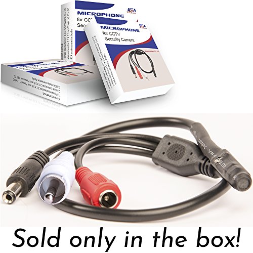 CCTV Microphone Outdoor for Security Camera IP: Audio Microphone CCTV Surveillance RCA with High Sensitive Preamp Amplified Pickup Device Mic External Camera Sound (2 Pack)