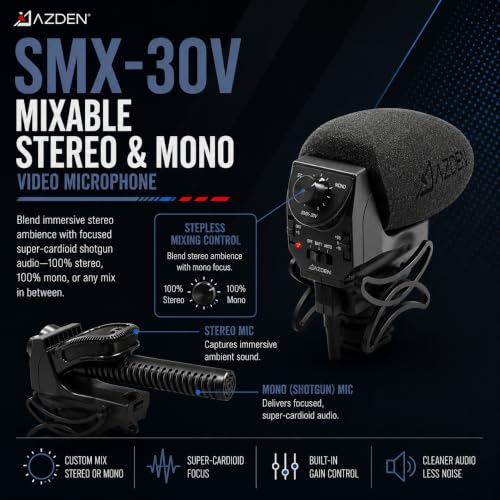 AZDEN SMX-30V Stereo/Mono Mixable Video Microphone