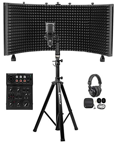 Rockville RockMix 5 Recording Mixer Bundle with RCM PRO Mic & Headphones