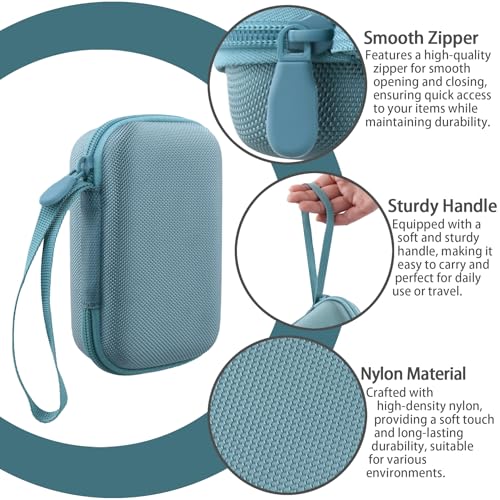 for JBL Go 5/4/3 Ultra Portable Speaker Hard Travel Case, Teal | Protective Storage Bag with Mesh Pocket & Hand Strap, Shockproof EVA Carrying Box, Soft Lining - color: Teal Case