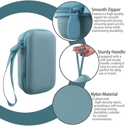for JBL Go 5/4/3 Ultra Portable Speaker Hard Travel Case, Teal | Protective Storage Bag with Mesh Pocket & Hand Strap, Shockproof EVA Carrying Box, Soft Lining - color: Teal Case