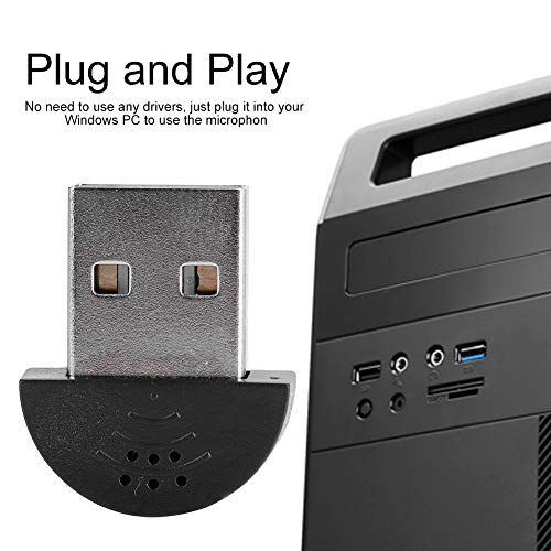 Mini USB Microphone for Computer, Noise Reduction MIC Recording for Desktop PC, Free Audio Receiver Adapter for Web Chat Video Conferencing MSN fit USB Interface
