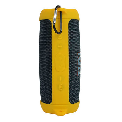 Protective Silicone Case Cover for JBL Charge 5 Bluetooth Speaker Soft Carrying Skin Sleeve with Shoulder Strap & Carabiner,Speaker Accessory (Yellow) - color: yellow