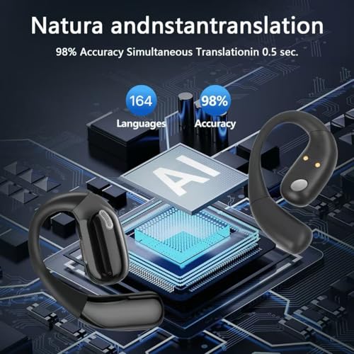 AI Translation Earbuds Real Time, 3-in-1 Translator Earbuds 164 Languages & Accents/7Translation Modes, Audifonos Traductores Inglés Español，Gift for Travel Business Language Learning fit iOS &Android