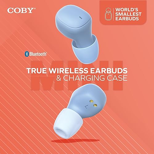 Mini Invisible Wireless Earbuds, Bluetooth 5.3, Mic & Charging Case, Blue | 12-HR Playtime, Touch Control, Sweat & Splash Resistant, Works with Siri, Alexa & Google, Compatible with iPhone & Android - color: D-Blue