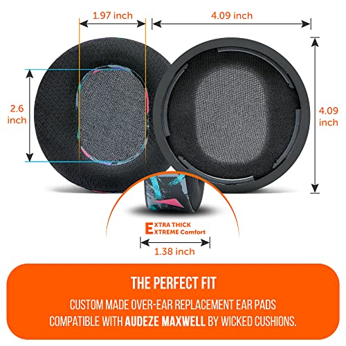 WC Freeze Maxwell Gen 1 - Cooling Gel Earpads for Audeze Maxwell 1 | Made by Wicked Cushions | Elevate Comfort, Durability, Thickness & Sound Isolation for Gaming | 90s Black - color: 90s Black