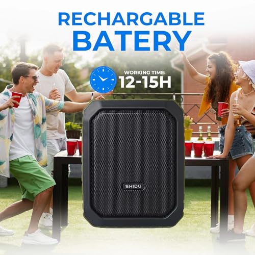 Wireless Voice Amplifier Waterproof Bluetooth Speaker with Microphone M800 | 18W Portable PA System with Waist Clip, Rechargeable Megaphone Microphone and Speaker for Teachers, Tour Guide, Presentation