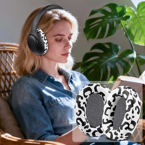 SOULWIT Earpads for Sony WH-XB900N/WH-CH710N/WH-CH720N/WH-RF400/MDR-RF895RK Headphones, Ear Pads Cushions with Soft Protein Leather, High Density Foam - Snow Leopard - color: Snow Leopard