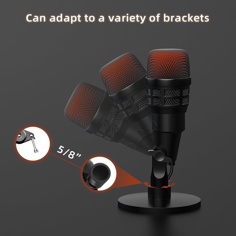 USB Condenser Microphone for PC Gaming & Podcast, with RGB Indicator, Shock Mount & Gain Control – Used for Streaming, PS4/PS5 & YouTube