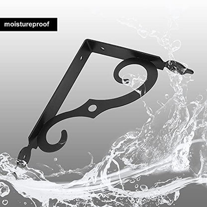 Acrux7 12 Pack Decorative Shelf Brackets - 10 inch Wall Mounted Floating Shelf Bracket - Heavy Duty Metal L Shape Shelf Supporter for DIY Open Shelving, Black - size: 9.4"x7.5", style: 12 pcs-black