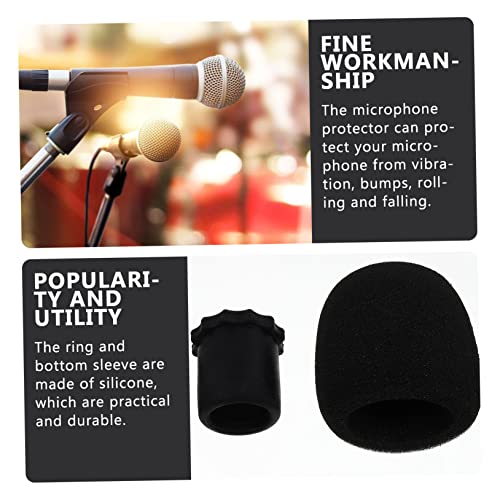 LIOOBO Thick Foam Microphone Protective Cover Anti-Slip Windshield Shield for Wireless Mics 1-Pack for Vocal Recording and Streaming