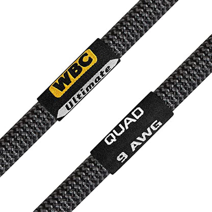 WORLDS BEST CABLES 6 Foot Ultimate - 9 AWG - Ultra-Pure OFC - Premium Audiophile HiFi Bi-Wire Single Speaker Cable for Center Channel with Eminence Gold Banana Plugs & Carbon Tweed Jacket