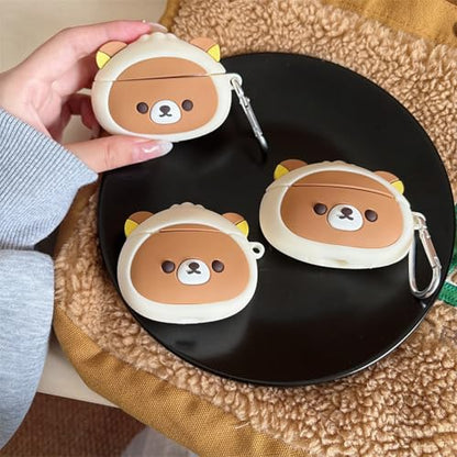 Wireless Charging Earphone Case Compatible with Airpods 4, Cute Kawaii Bear Design Soft Silicone Full Body Protective Skin Cover, Kids Girls Women Cartoon Earbuds Accessories - color: Bear, size: Airpods 4