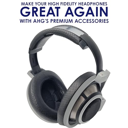 AHG Premium HD 8XX / HD 800S / HD 800 Ear Pads Cushions and Headband Compatible with Sennheiser HD800 / Sennheiser HD800S and Drop HD 8XX Headphones. Perforated Sheepskin/High-Density Foam/Durable