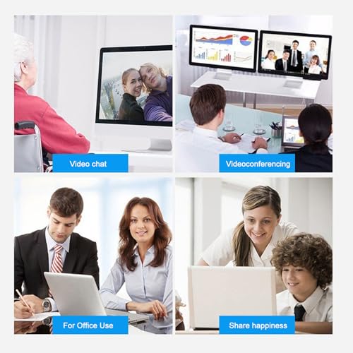 CCYLEZ USB Webcam, 360 Degree Adjustable Focusing HD 640x480 Resolution with Noise Canceling Microphone, Plug and Play Computer Camera for Video Conferencing Online Learning