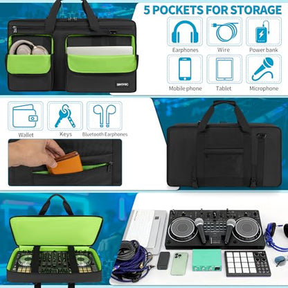 IBVIVIC DJ Controller Case Bag Fits for Pioneer DDJ FLX6/RR/DDJ SX SX2 SX3 | Fits for NI Traktor Kontrol S8/DDJ 800/Denon MC7000 Padded DJ Travel Carrying Bag Lightweight Controller Storage Bag Case - size: DDJ-FLX6/SX/SX2