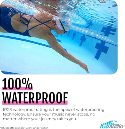 H2O Audio Betty x TRI 2 Multi-Sport Waterproof Bone Conduction Headphones – IPX8 Waterproofing, Bluetooth 5.3, Built-in MP3, 8GB – Swimming, Running, Triathlon, Open Ear – Pink - color: TRI 2 x Betty Pink