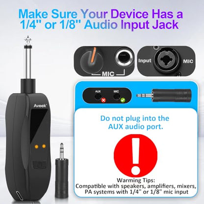 Aveek Wireless Microphone for Karaoke, Rechargeable 10h Battery, Grey&Red | Adjustable Volume, 8 Channels to Choose, Crystal-Clear Audio Quality for Speaker, Karaoke Machine,Church, Speech, Wedding - color: Red