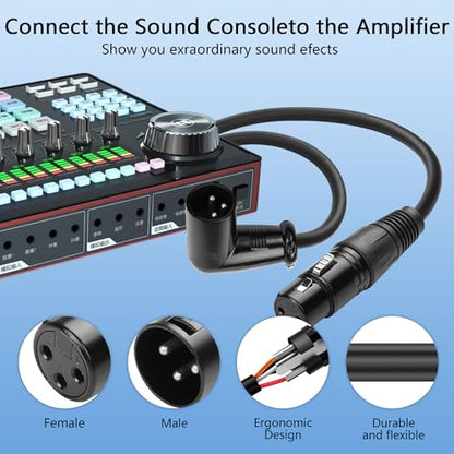 CERRXIAN XLR Microphone Coiled Cable,Male to Female Cable, Balanced X-L-R Cord 8 Feet, Oxygen-Free Copper Mic Cables, XLR Speaker Cables - Black (Right Angle Male to Straight Female) - style: Right Angle Male XLR to Straight Female