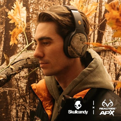 Skullcandy Crusher Evo Wireless Over-Ear Headphones - Realtree APX | Multi-Sensory Bass, Noise Isolating Over-Ear Fit, 40 Hours Battery, Microphone, Working Out, Gym, Travel, Studying, Music - color: Realtree APX Black/Orange