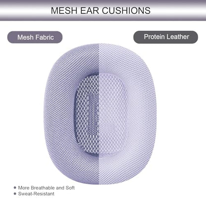 GEVO Upgraded Ear Cushions Replacement Earpads for AirPods Max 1 & 2 Headphones, Mesh Fabric Ear Pads Ear Covers Cups with Memory Foam and Magnet for AirPods Max 1 & 2 (Purple) - color: Purple