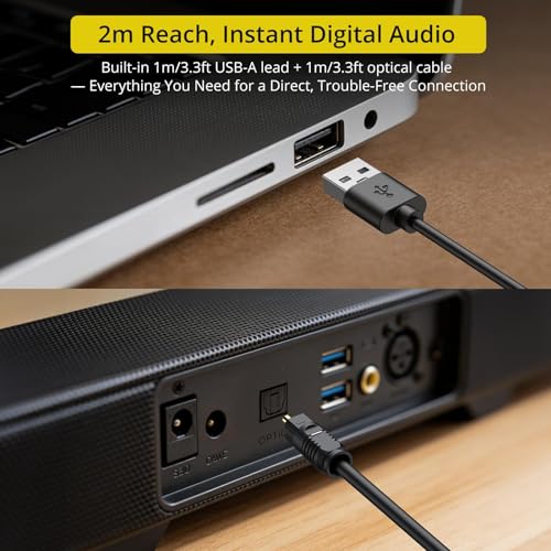 PROZOR USB A to Toslink Optical Audio Adapter 1M/3.3ft Cord