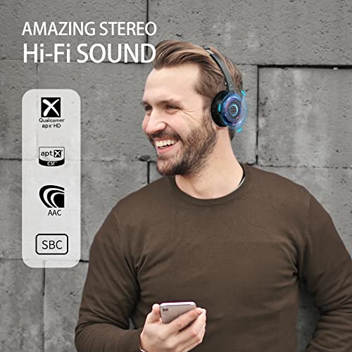 SoundMAGIC P23BT Portable On Ear Bluetooth Headphones CVC Noise Canceling Microphone HiFi Sound Stable Wireless Signal Connection Long Playtime with Detachable Cable for Game Black