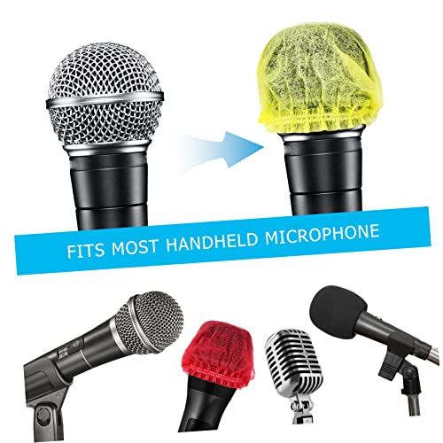 ERINGOGO Disposable Microphone Covers 100pcs Non-woven Fabric Handheld Mic Cover Ktv Supplies Easy to Use Sanitary