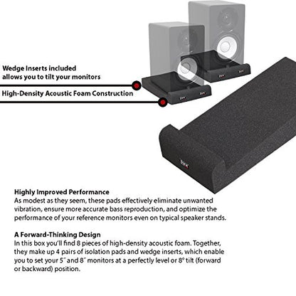 LyxPro MNS-4 Studio Monitor Acoustic Isolation Pads - Pair