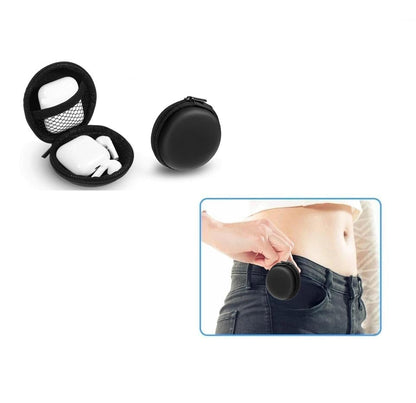 1 Pc Black Mini-Portable Hard Shell Earbuds Case, Round Earphone Carrying Case Storage Bag, Hard EVA Earphone Cases Cell Phone Accessories Organizer for Earphones Earbud