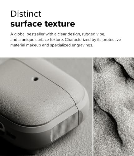 Ringke Onyx Magnetic for AirPods 4 Case [Compatible with MagSafe] Oil & Dirt Resistant Feels Good in The Hand Non-Slip Lightweight Cover with Carabiner - Warm Gray - color: Warm Gray, size: AirPods 4