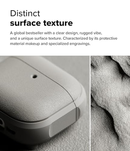 Ringke Onyx Magnetic for AirPods 4 Case [Compatible with MagSafe] Oil & Dirt Resistant Feels Good in The Hand Non-Slip Lightweight Cover with Carabiner - Warm Gray - color: Warm Gray, size: AirPods 4