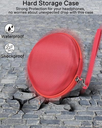 Hard Travel Carrying Case Compatible with Skullcandy Crusher Over-Ear Headphones. (Case Only, Not Include The Device) (Red) - color: Red