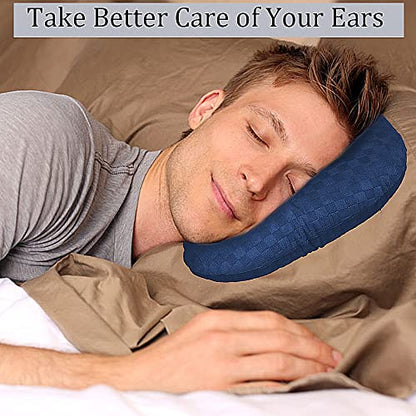Ear Piercing Pillow with Hole for Cartilage Piercings, CNH Support - color: Dark Blue