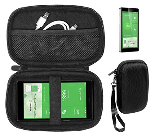 Case for GlocalMe G4 Pro 4G LTE, G3 4G LTE Mobile Hotspot, mesh Pocket for Cord or Other Accessories - color: Black