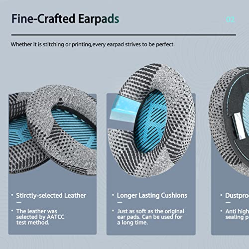 Cooling Gel Earpads for Bose QC35/QC35 II /QC45- Blue | for QuietComfort QC45QC35/QC25/QC2/QC15 AE2/AE2i/AE2w/SoundTrue/SoundLink/Around-Ear I/II - color: Grey & Blue