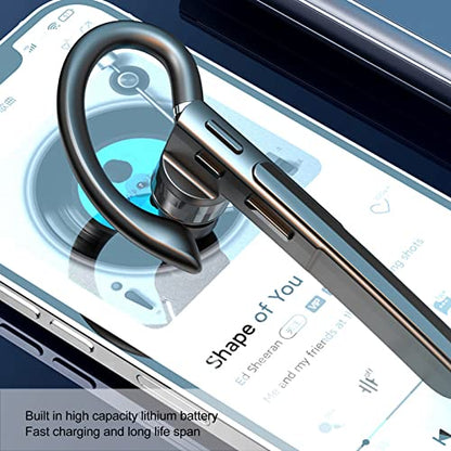 Bluetooth Earpiece, Hands Free Single Ear Noise Reduction Digital Display IPX7 Waterproofing Voice Control Wireless Earpiece with Bluetooth 5.3, for Cell Phone