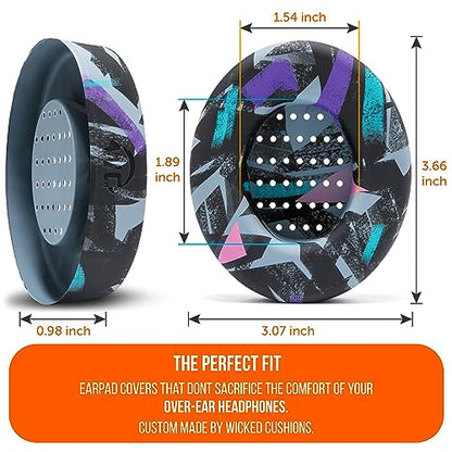 WC SweatZ Studio - Patented Covers for Beats Studio 3 (A1914) & 2 (B0500) | Made by Wicked Cushions | Made with Premium Silicone | Also fits B0501 | 90's Black - color: 90's Black