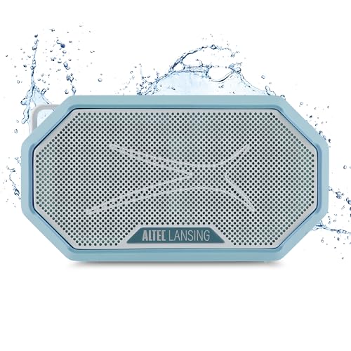 Altec Lansing Portable Bluetooth Speaker HYDRAMINI 2.0, IP67 Waterproof, Portable, 12h Playtime, Wireless Pairing, USB-C Quick Charge, Magnetic Bluetooth Speaker, Voice Assistant Integration - color: Aqua/White