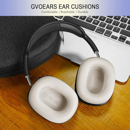 Upgraded Ear Cushions for Apple AirPods Max, Mesh Ear Pads Replacement | Air Pods 1 & 2 Over-Ear Headphones Ear Cups with Original Silicone Design (Starlight) - color: Starlight