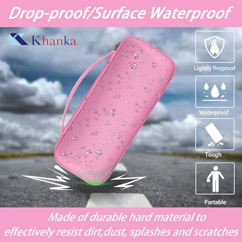 Khanka Hard Travel Case for Ortizan Portable Bluetooth Speaker, IPX7 Waterproof Wireless Speaker, Case Only (Pink) - color: Pink