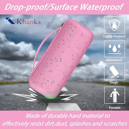 Khanka Hard Travel Case for Ortizan Portable Bluetooth Speaker, IPX7 Waterproof Wireless Speaker, Case Only (Pink) - color: Pink