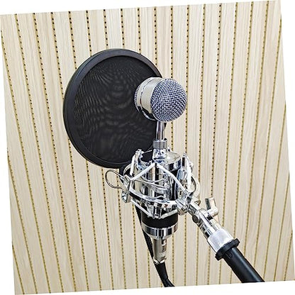 Microphone Pop Filter Windscreen Filter for Vocal Mic Double- Swivel Mount and Clamp