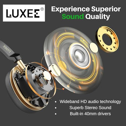LUXEE Bluetooth Wireless Headset with Microphone for Work - Single Ear Computer Headset with USB Dongle & Charging Base, Noise Canceling Office Headset for Laptop, Zoom, Audifonos con Microfono