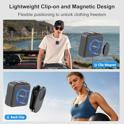 PULUZ Wireless Lavalier Microphone for iPhone/iPad (Lightning Port), Magnetic Clip Mini Microphone with Charging Case, Noise Canceling, 48khz Recording, Clip on Lapel Mic for Video Recording Vlog