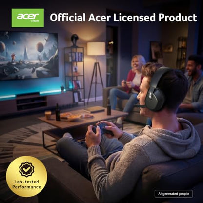 Acer Wireless Gaming Headset for PS5, PS4, PC, Switch, 2.4GHz & Bluetooth 6.0 Gaming Headphone with Flip-to-Mute Mic, Lightweight Glasses-Friendly, 70H Battery - Black - color: Black