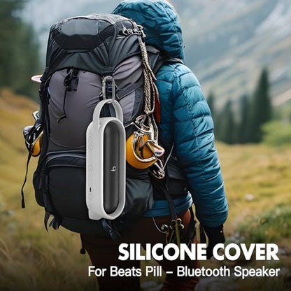 Silicone Cover for Beats Pill Portable Bluetooth Speaker Storage Bag Speaker Holder Travel Bag (Gray) - color: Gray