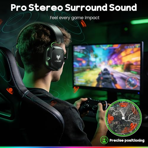 WESEARY Wireless Gaming Headset for PC, PS5, PS4, Switch & Mac| Low Latency