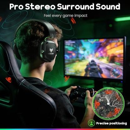 WESEARY Wireless Gaming Headset for PC, PS5, PS4, Switch & Mac| Low Latency