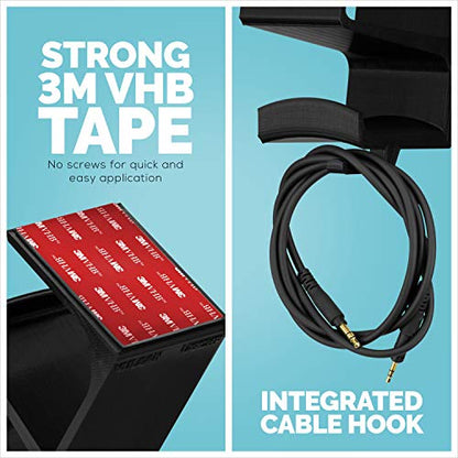 BRAINWAVZ The VULCAN - Under Desk Gamepad Controller & Headphone Hanger Holder Stand - Designed for XBOX ONE, PS4, PS3, PS5, Dualshock, Switch, PC, Steelseries, Steam & More - color: Vulcan - Controller & Headphone Mount